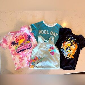 Lot of four toddler size 5 summer shirts